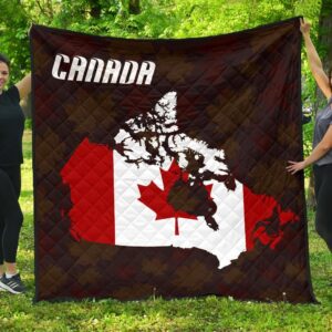 Canada Map Premium Quilt A6  Quilt